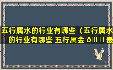 五行属水的行业有哪些（五行属水的行业有哪些 五行属金 🐕 最旺的行业）